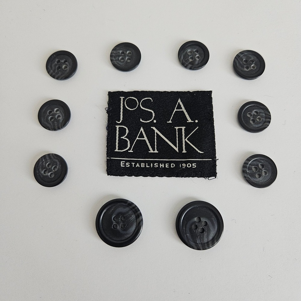 Jos A Bank Dark Gray Swirl Buttons Set of 10 Marbled Suit Blazer Replacement